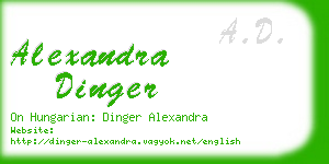 alexandra dinger business card